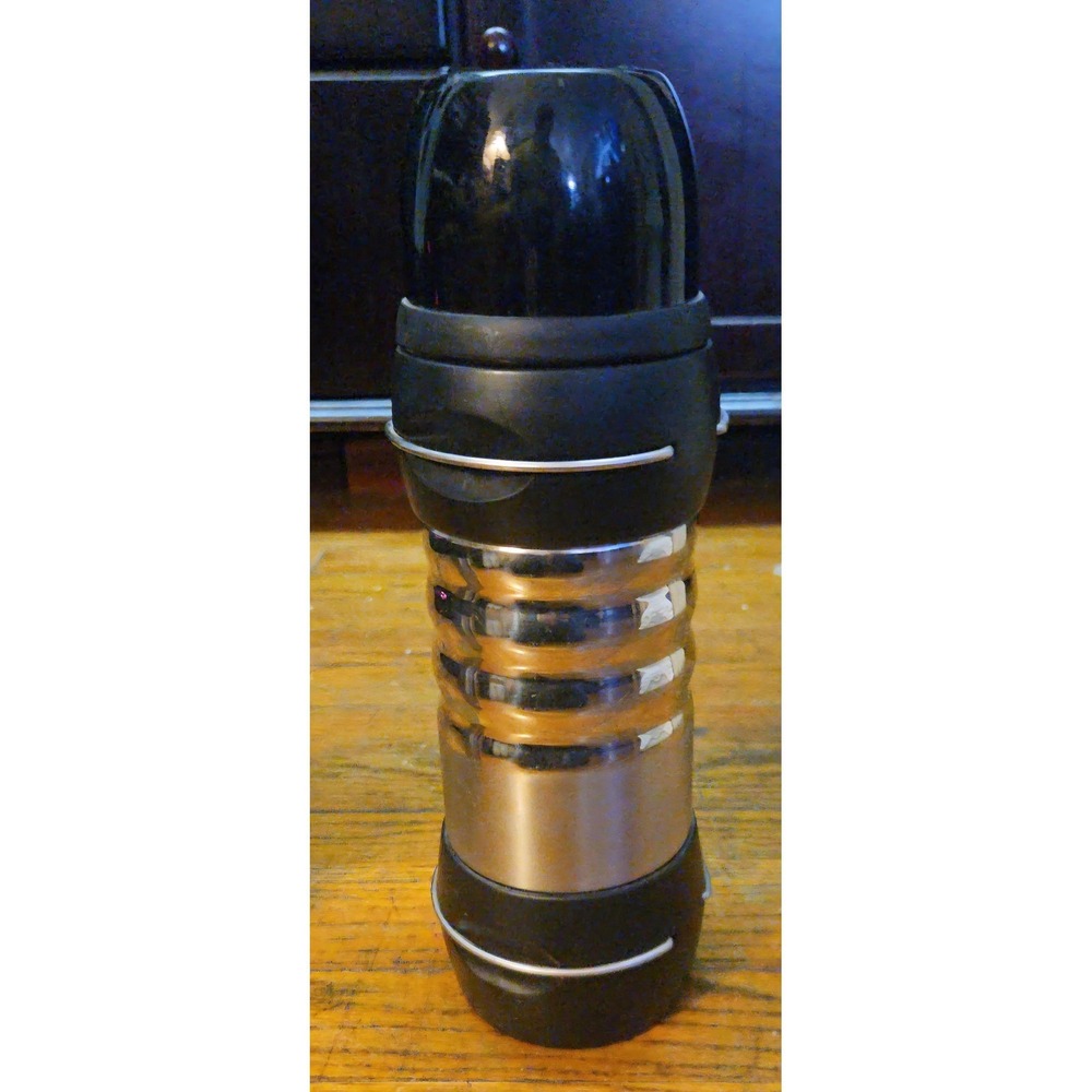 Trudeau Stainless Steel‎ Vacuum Insulated Thermos Flask Black Silver 12.5 Inch